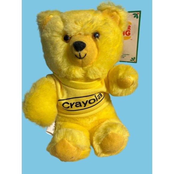 Crayola Burger King Plush Yellow Teddy Bear 1986 Vintage - Picture 5 of 12